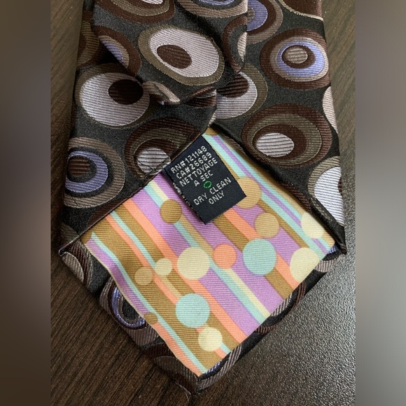 TED BAKER London Men's Tie Mod Retro Geometric Textured 100% Silk Made in USA - Picture 4 of 7